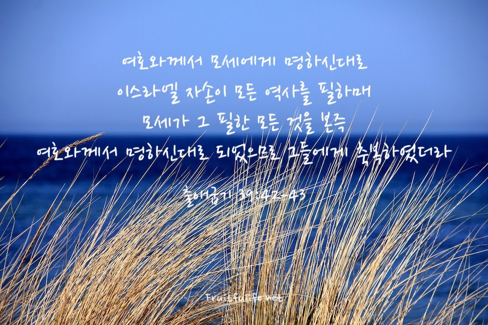 출애굽기 39장 성막 공사를 마치다