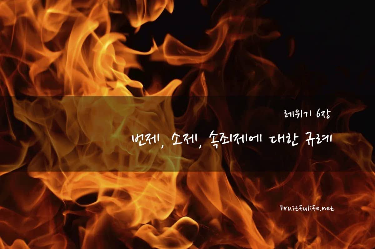 레위기 6장 번제 소제 속죄제에 대한 규례