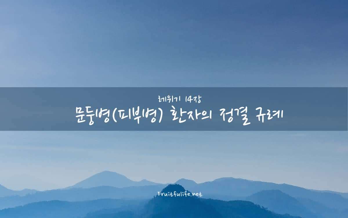 레위기 14장 문둥병(피부병) 환자의 정결 규례
