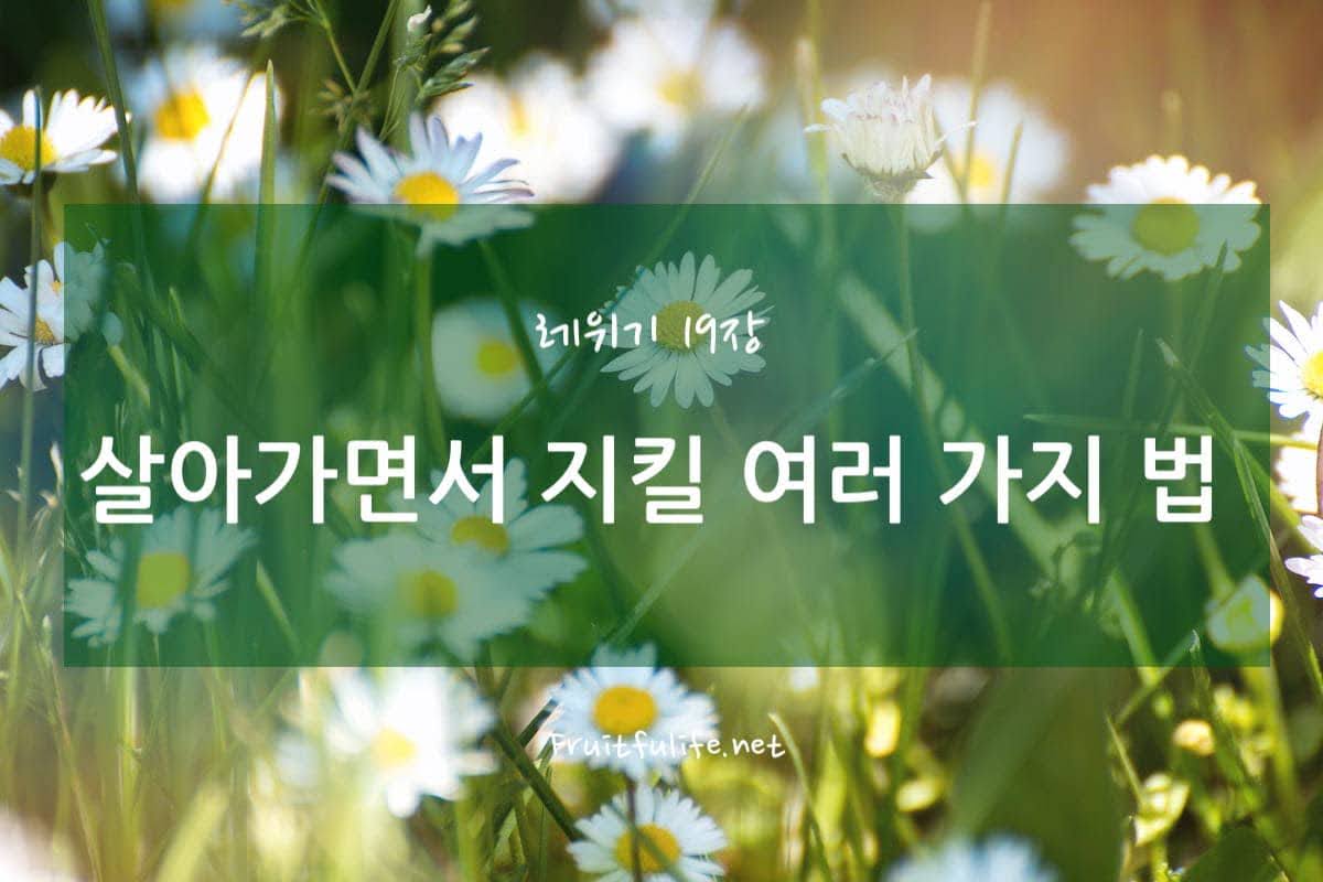 레위기 19장 살아가면서 지킬 여러 가지 법 